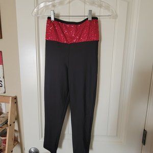 Red and black sequin dance pants